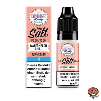 Dinner Lady Watermelon Ice (Chill) Nikotinsalz 20mg/ml Nikotin 50/50 Liquid 10ml