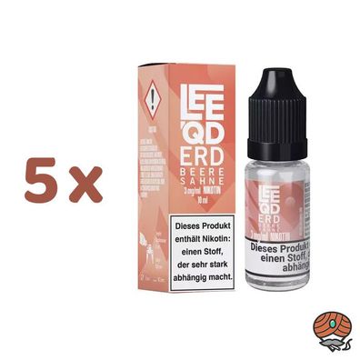 LEEQD Erdbeere Sahne 3mg/ml Nikotin, Liquid 5x 10ml