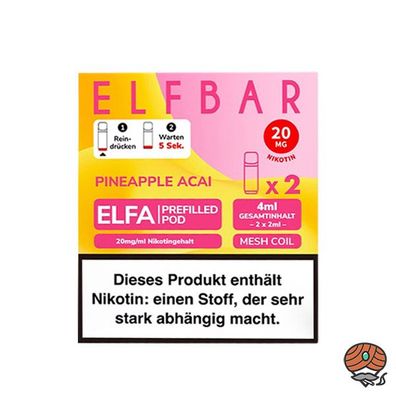 ELFBAR ELFA POD Pineapple Acai 20mg/ml Nikotin à 2 Pods