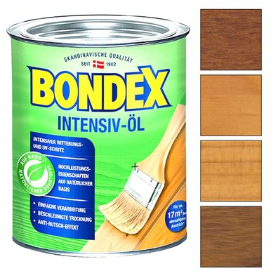 BONDEX Intensivöl 0.75 LTR UV-Schutzöl Holzpflegeöl Holzschutzöl Holzöl Möbelöl