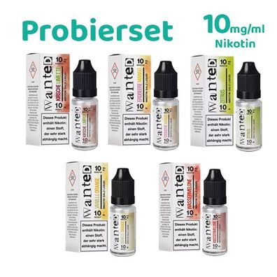 Wanted Overdosed Probierset #2 * 10mg/ml* Nikotinsalz, Liquid 5x 10ml