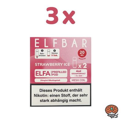 ELFBAR ELFA POD Strawberry Ice 20mg/ml Nikotin 3x 2 Pods