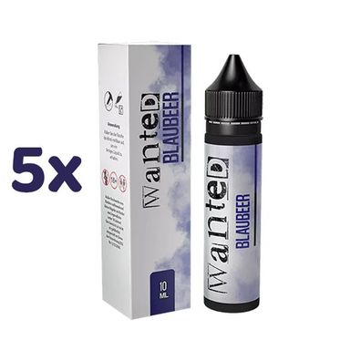 Wanted Blaubeer Longfill Aroma für E-Zigaretten 5x 10ml