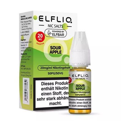 ELFLIQ by ELFBAR Sour Apple * 20mg/ml* Nikotinsalz, Liquid 10ml