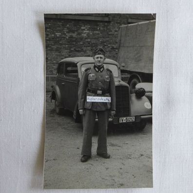 Foto AK WK , WH Opel IV - 51212 + Soldat , Oldtimer