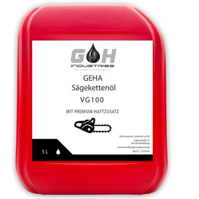 Sägekettenöl VG100 | mit Haftzusatz | 5 L | Kettenöl | Motorsäge | Haftöl | GEHA