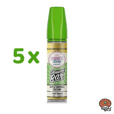 Dinner Lady Dessert Bar APPLE Crumble Custard Longfill Liquid Aroma 5x 14ml