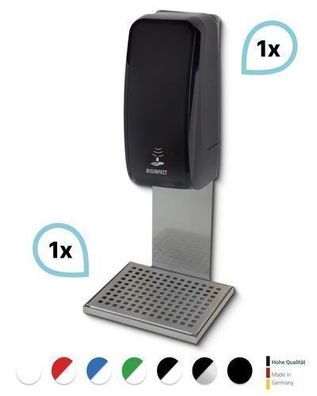 SET: Desinfektionsspender SENSOR, + Edelstahlhalterung mit Auffangschale