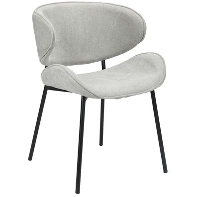 Selsey Pretically - Polsterstuhl mit pflegeleichter Chenille, Hellgrau