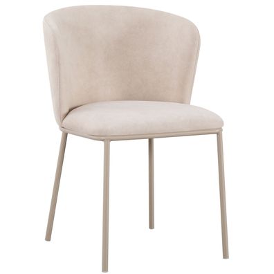 Selsey Carble - Polsterstuhl mit pflegeleichtem Velours, Beige