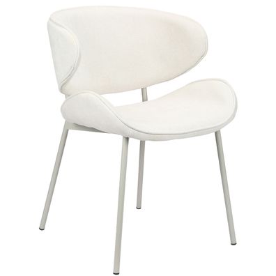 Selsey Pretically - Polsterstuhl mit pflegeleichter Chenille, Creme