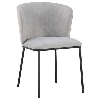 Selsey Carble - Polsterstuhl mit pflegeleichtem Velours, Hellgrau