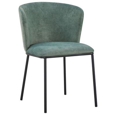 Selsey Carble - Polsterstuhl mit pflegeleichtem Velours, Salbeigrün