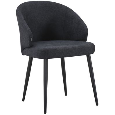 Selsey Atiblle - Polsterstuhl mit Flechtgewebe, Graphitgrau