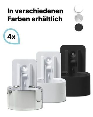 Wandhalterung 4x mit weißer, schwarzer oder verchromter Blende - Hotelserie