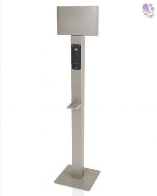 Bodenständer Edelstahl + Infotafel + prof. Hygieneplan (OHNE Spender)