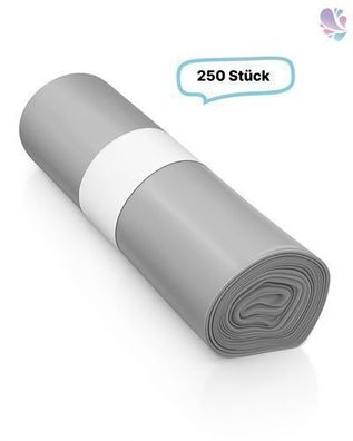 Müllbeutel, Qualitäts-Müllsack 60 Liter, grau, reißfest, 34my, 250 Beutel je SET