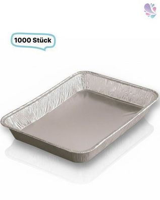 Alu-Schale, Menüschale, 760- 930 ml, rechteckig, 1000 Stk, 22,7 x 17,7 x 3 cm, robust