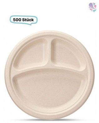 Menüteller aus Holzfaser, Ø22 cm, 500 Stk, wood fiber, nassfest & fettdicht, Holz aus