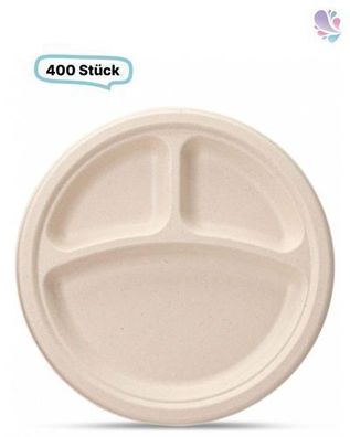 Menüteller aus Holzfaser, Ø26 cm, 400 Stk, wood fiber, nassfest & fettdicht, Holz aus