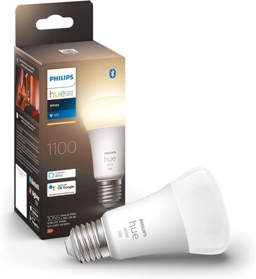 Philips Hue White E27 LED Glühbirne, 1100lm, warmweiß, dimmbar, 1er Pack Neuware