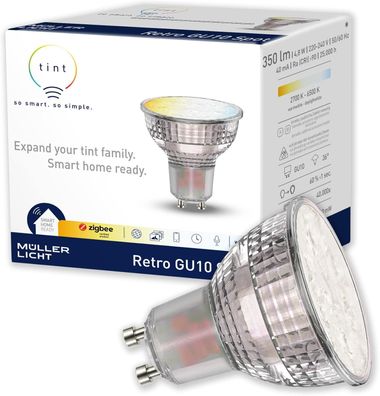 tint Smarte LED-Reflektor Retro GU10 mit warm- und kaltweißem Licht 5W Neuware