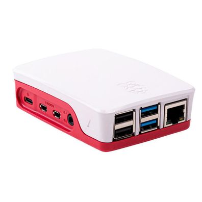 Gehäuse für Raspberry Pi 4 B (weiß/rot, für Raspberry Pi 4 B)