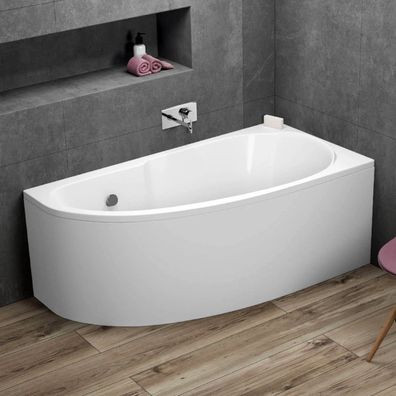 Asymmetrische Raumsparwanne 140x70cm und 145x85cm, kleine Trapez Eckbadewanne