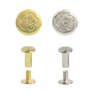 10 Flower Buchschrauben - Chicagoschrauben für Leder, Ledergürtel uvm