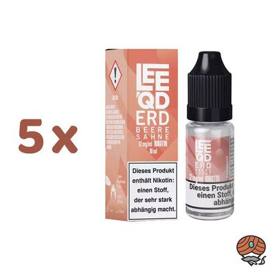 LEEQD Erdbeere Sahne 12mg/ml Nikotin, Liquid 5x 10ml