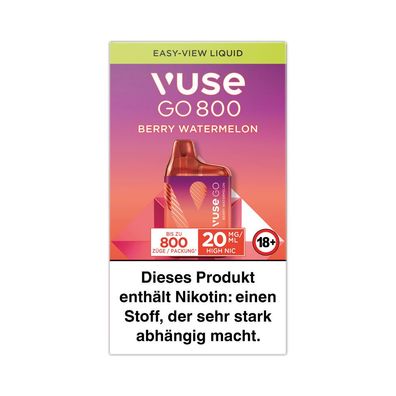 Vuse GO BOX E-Shisha BERRY Watermelon 20mg Nikotin, max. 800 Züge, Einweg-E-Zig