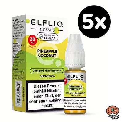 ELFLIQ by ELFBAR Pineapple Coconut * 20mg/ml* Nikotinsalz, 5x 10ml Liquid