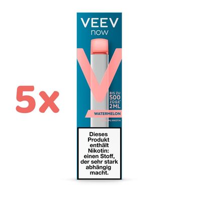 VEEV now Watermelon 5x 20mg/ml Nikotin Einweg-E-Zigarette, max. 500 Züge
