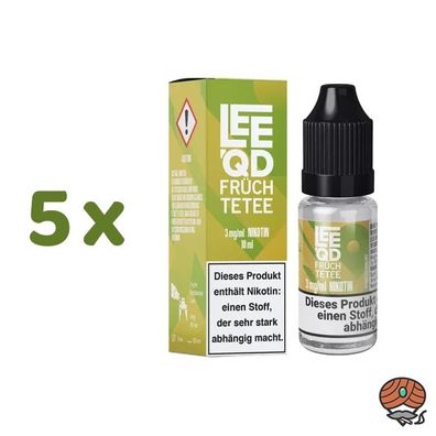 LEEQD Früchtetee 3mg/ml Nikotin, Liquid 5x 10ml