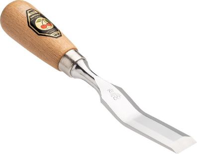 Kirschen Kurzbeitel mit Rotbuchenheft 20 mm gekröpft | gerade Schneide | Leder-Sch