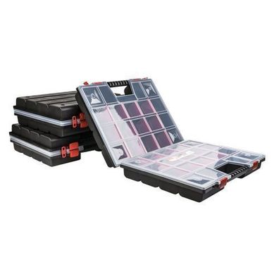 Sortimentskasten Sortierbox Werkzeugkiste NOR20 DUO x3 Rot Kunststoff