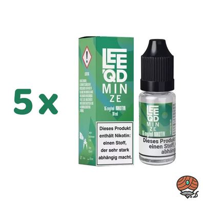 LEEQD Minze 16mg/ml Nikotin, Liquid 5x 10ml