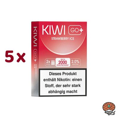 KIWI GO+ POD Strawberry Ice 20mg/ml Nikotin 5x 2 Pods