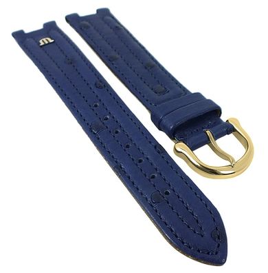 Maurice Lacroix Uhrenarmband | Straußenleder blau für Calypso / Scala