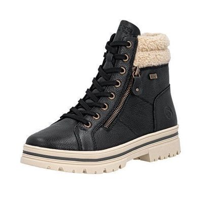 Remonte Schnürstiefel - Schwarz Glattleder