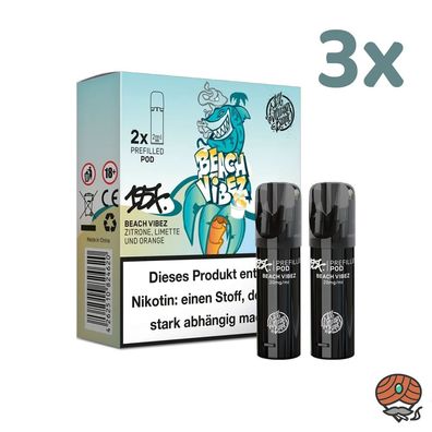 187 Strassenbande Pod BEACH VIBEZ 20mg/ml Nikotin, 3x * 2 PODS*
