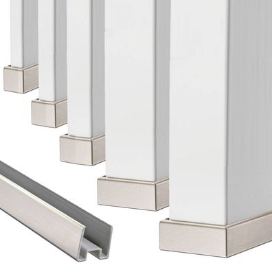 Wangenschuh Endkappe für 16/19/25/40/50 mm Wangenprofil Edelstahlfarben gebürst