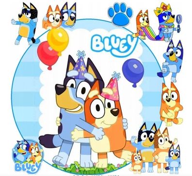 Tortenaufleger Blue x1 Essbar Zuckermasse Tortenbild Deko + 4 Muffin