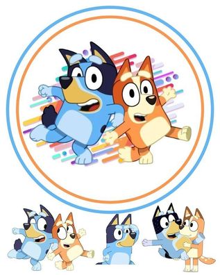 Tortenaufleger Blue x1 Essbar Zuckermasse Tortenbild Deko + 4 Muffin B8