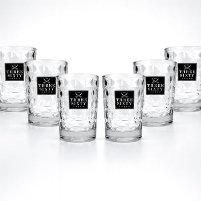 Three Sixty Tumbler Gläser Set - 6x Trinkgläser 0,2 l | Für Bar & Alltag