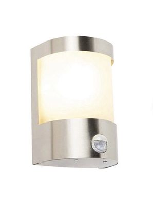 Qazqa Moderne Außenwandleuchte Edelstahl Bewegungsmelder IP44 - Mira