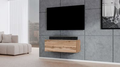 AX LIVING TV Lowboard Loriano 100 cm Breite TV Board Eiche Wotan
