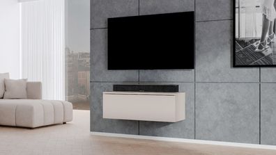 AX LIVING Modernes TV Lowboard Loriano 100 cm TV Board beige Kaschmir