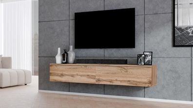 AX LIVING Schrank für TV Designer Lowboard Eiche Wotan Loriano 2x100cm