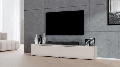 AX LIVING Lowboard beige Loriano 2x100 cm TV Board stehend Kaschmir